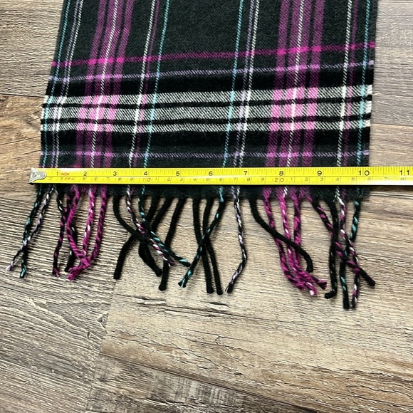 Coach Scarf Wool Cashmere Multi Color Plaid Tartan Fringed OS Classic Preppy - Picture 6 of 11